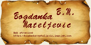Bogdanka Mateljević vizit kartica